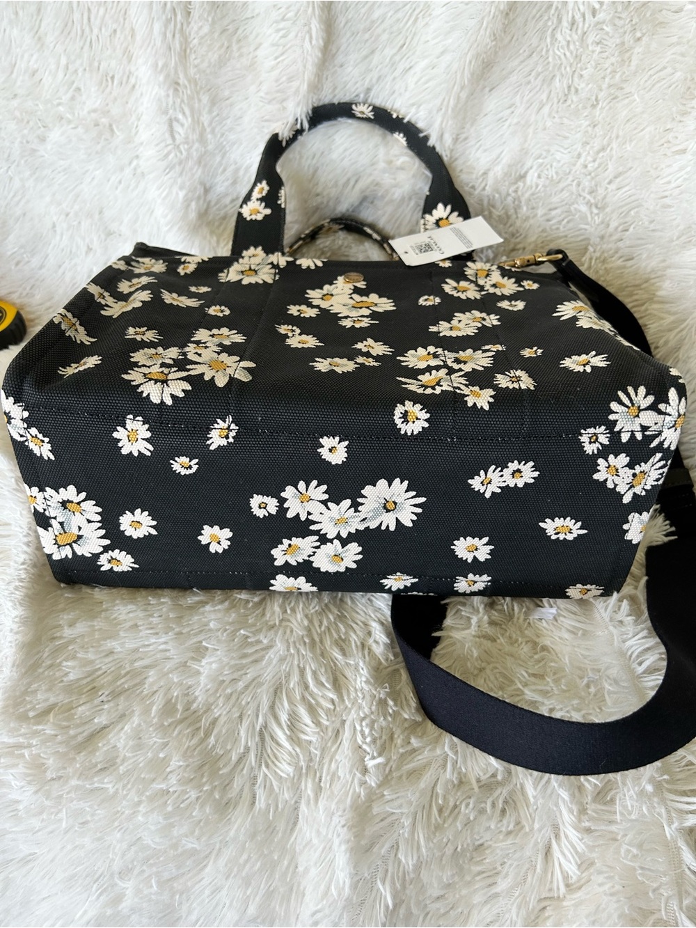 Coach Black Daisy Canvas Tote - Picture 6 of 8